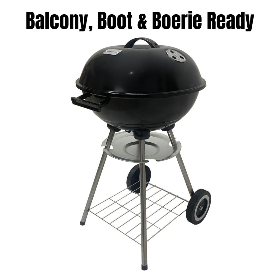 Outdoor Buddy – GoBraai – 44cm Compact Kettle Braai – Balcony, Boot & Boerie Ready