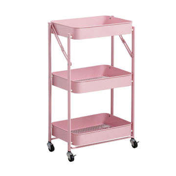 Foldable 3-Tier Trolley Storage Utility Cart