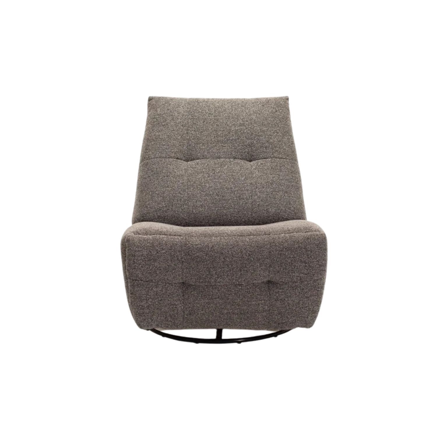 Dark Grey Fabric Swivel Recliner Chair – Armless Comfort