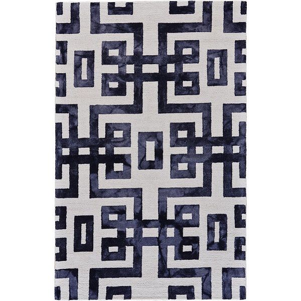 Lorrain Contemporary Watercolour Noir Area Rug