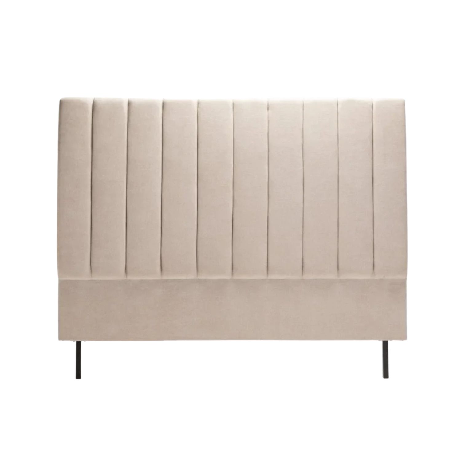 Oatmeal Upholstered Fabric Headboard with Channel Tufting - King