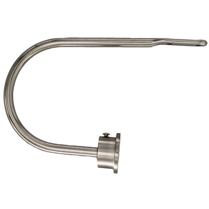 Matoc Designs Curved Curtain Tieback Arm with Flat End Cap - Silver (Pack of 2)
