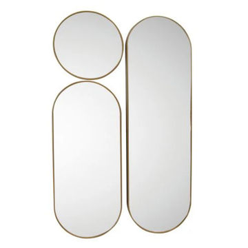 Gold 3Set Ultra Slim Pill Framed Mirrors
