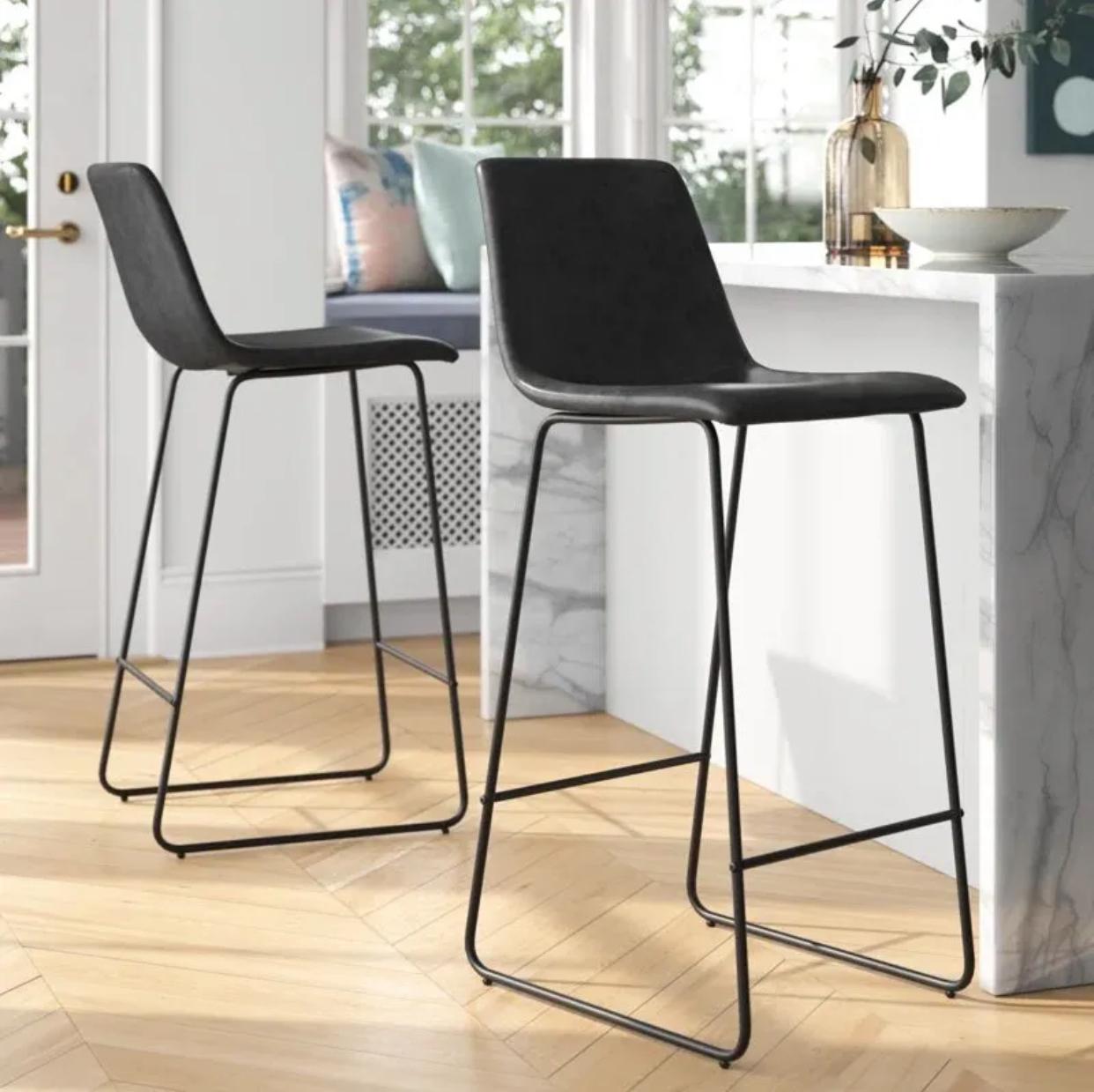 IG Furn - Noir Set of 2 Bar Stools Black