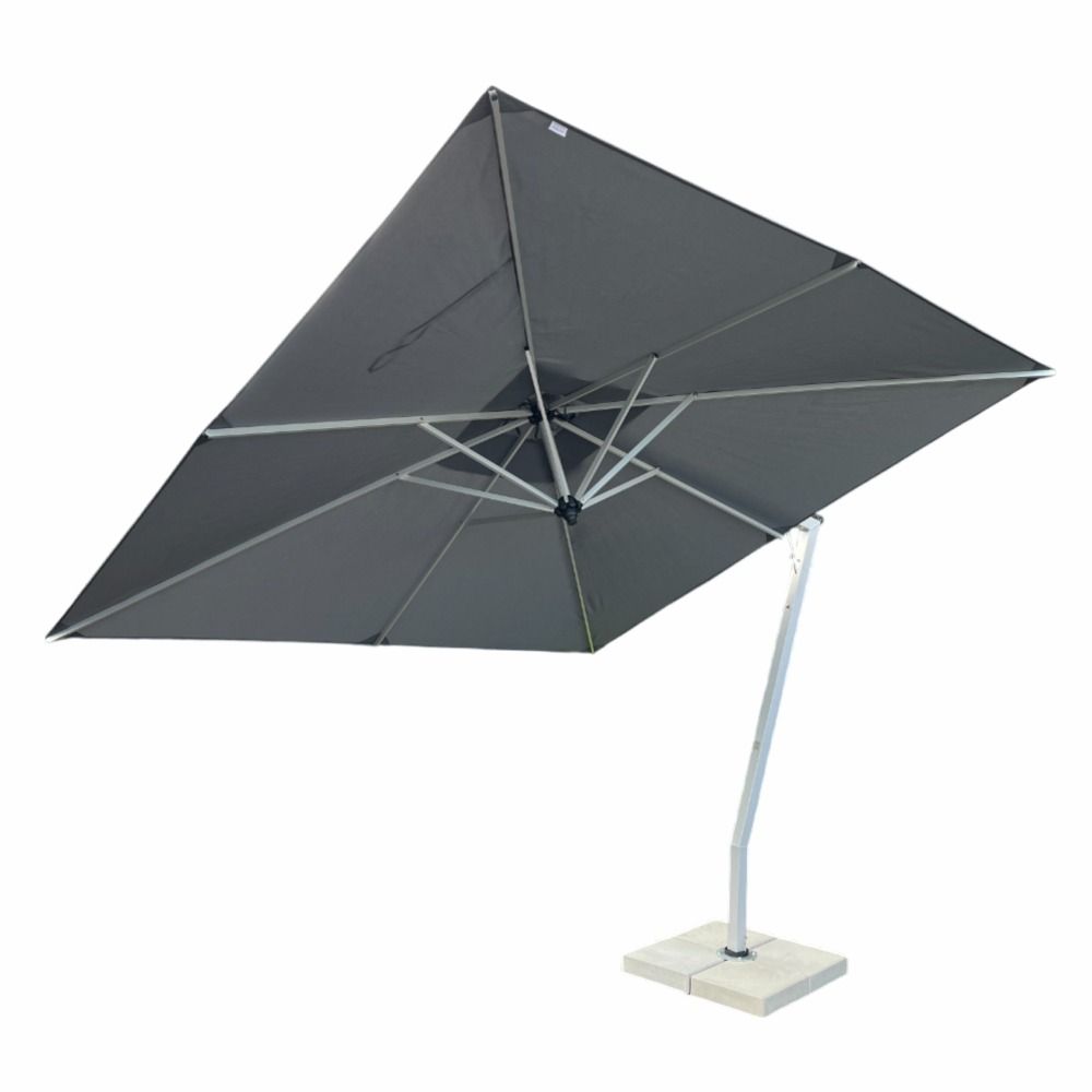 Primo Cantilever Umbrella Square 3.0m (Charcoal canopy) *FREE tilt & swivel mechanisms, cover bag & reach stick included