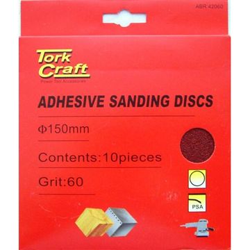 Sanding Disc Psa 150mm 60 Grit No Hole 10 Piece - 8 Pack