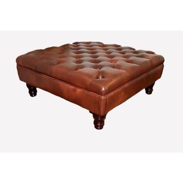 Limpa Brown Leather Office and Living Room Coffee Table