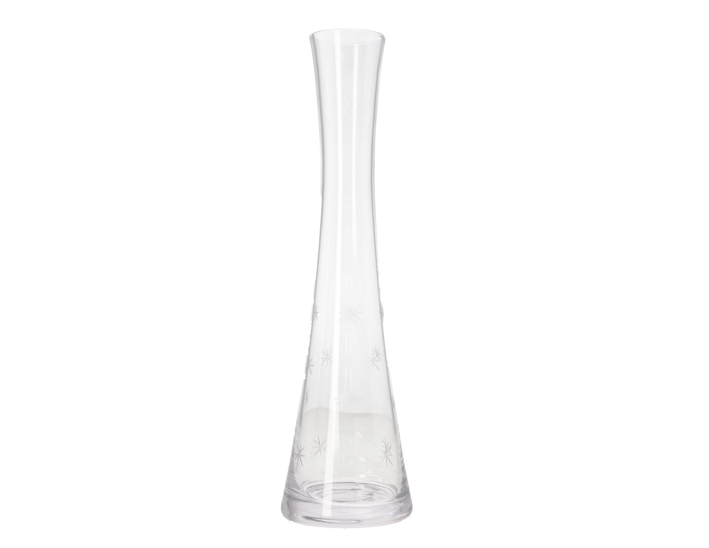 Danny Home Tall Clear Glass Vase with Subtle Star Pattern
