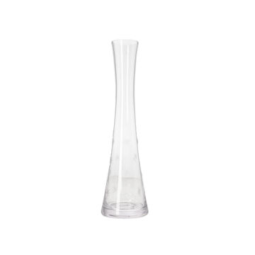 Danny Home Tall Clear Glass Vase with Subtle Star Pattern