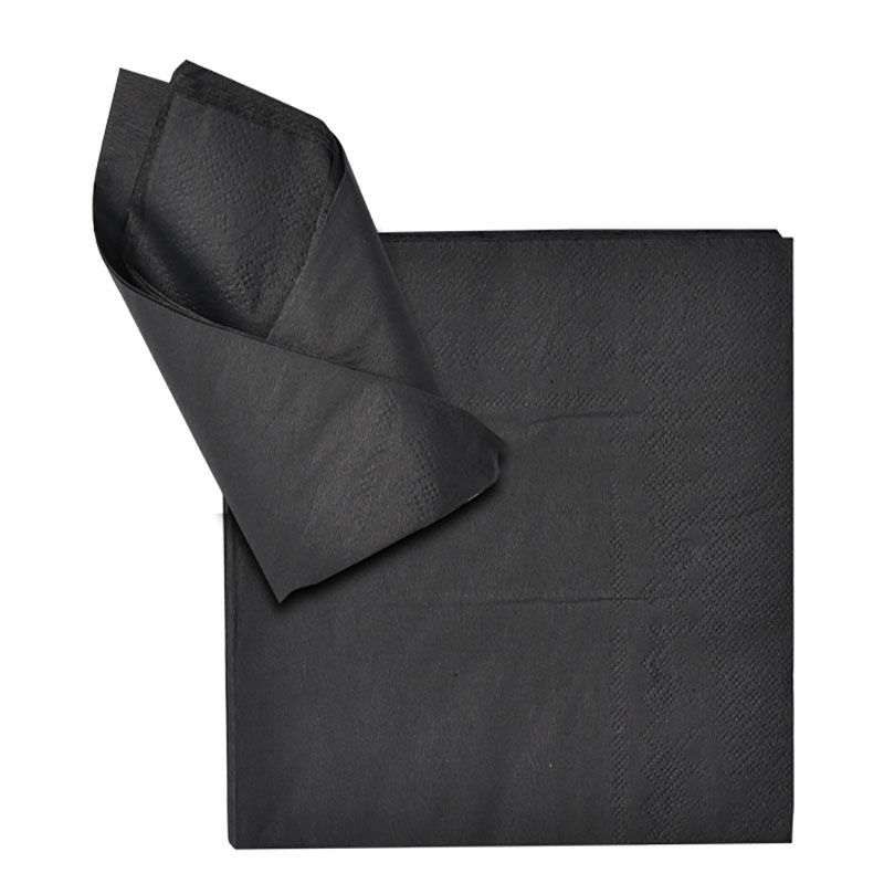 Serviettes - Napkins - Black - 2 Ply - 33cm - 20 Pack - 8 Pack