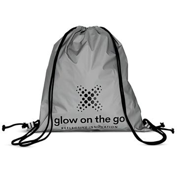 Glow on the Go - Reflective Drawstring Backpack Bag - Gym Sports Outdoors