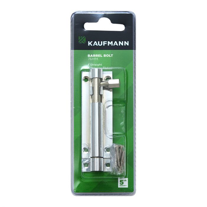 Kaufmann - Barrel Bolt 76mm Chr Plated Straight - 2 Pack