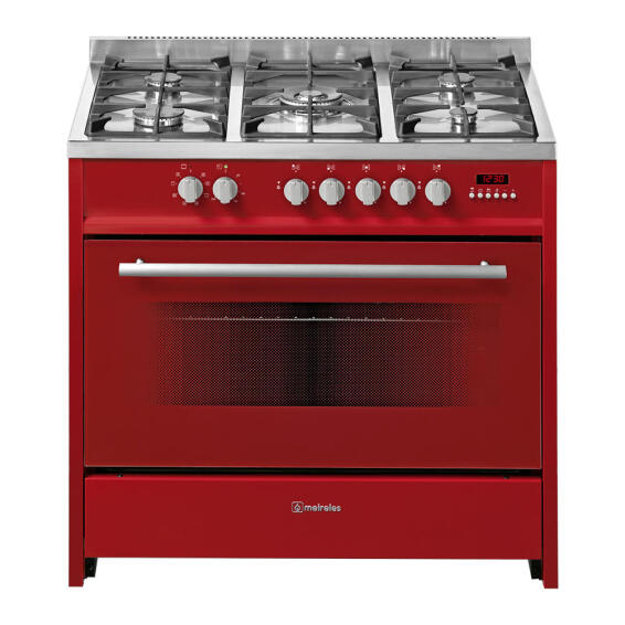 Meireles Kitchen Gas Stove 5 Burner 90Cm Red Colour G90 Sp R
