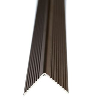 Aluminium Angle Edge LVT Dark Bronze Undrilled 2500 x 21 x 21 Stair Profile Aluminium