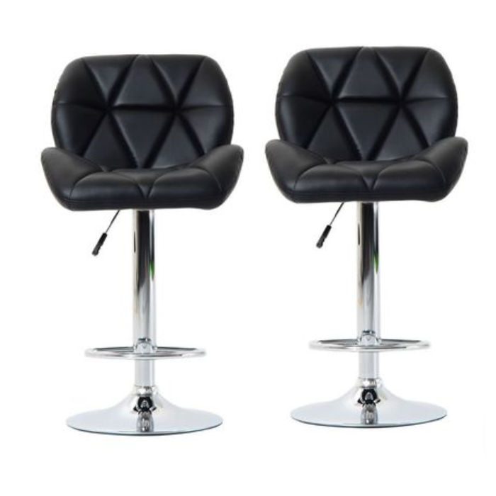 Padded Bar Stools - Set of 2 - Black