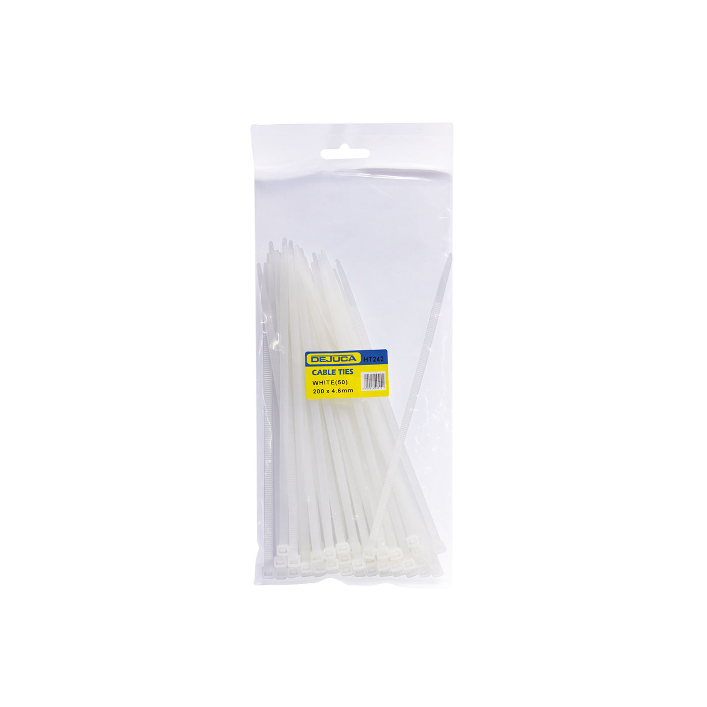 Dejuca - Cable Ties - Natural - 200mm X 4.6mm - 50/pkt - 4 Pack