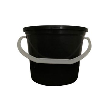 Heavy Duty Bucket with Handle & Lid - 5 Litre - Black - 10 Pack