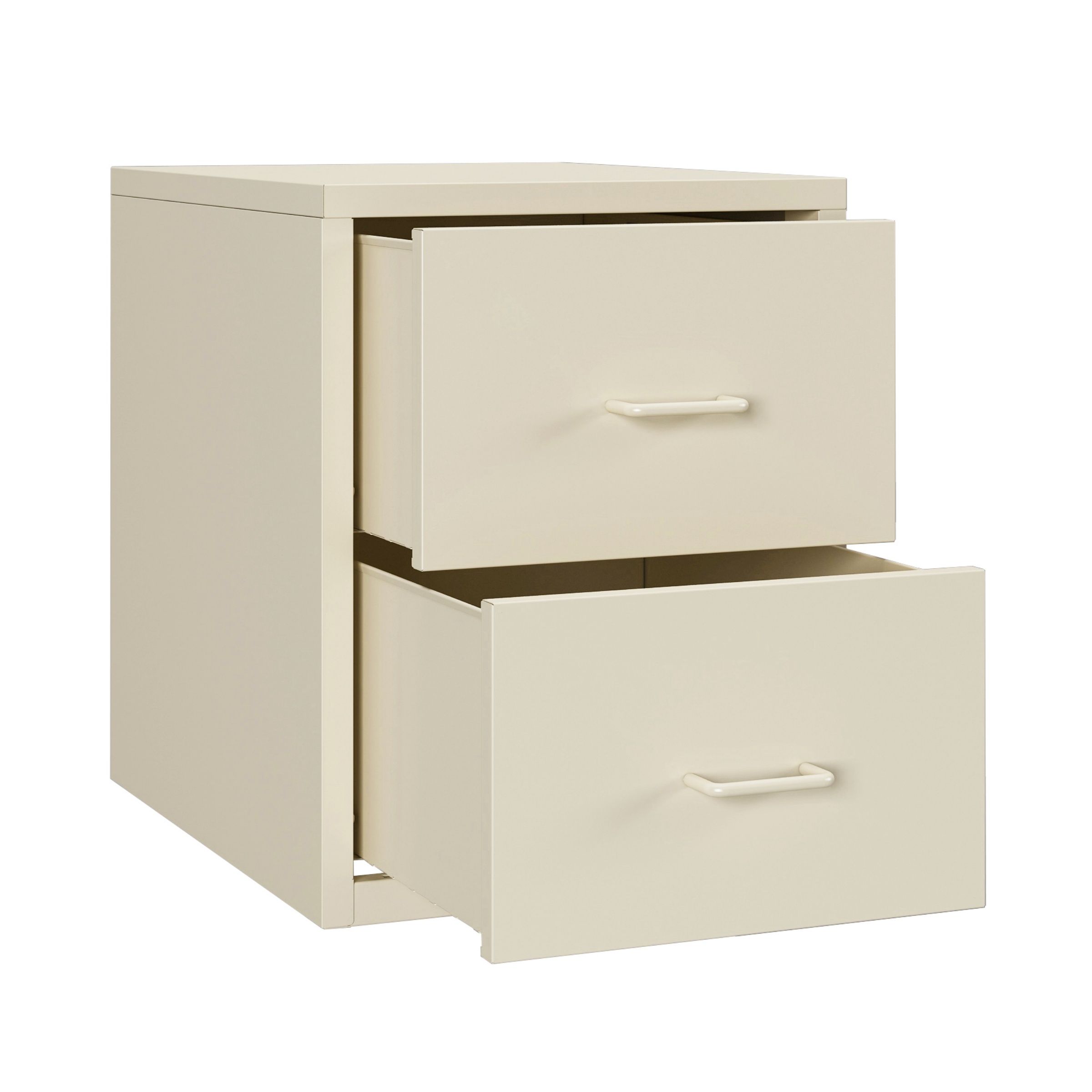 Steel Desk Organizer 2 Drawer Desktop Storage Cabinet - Beige
