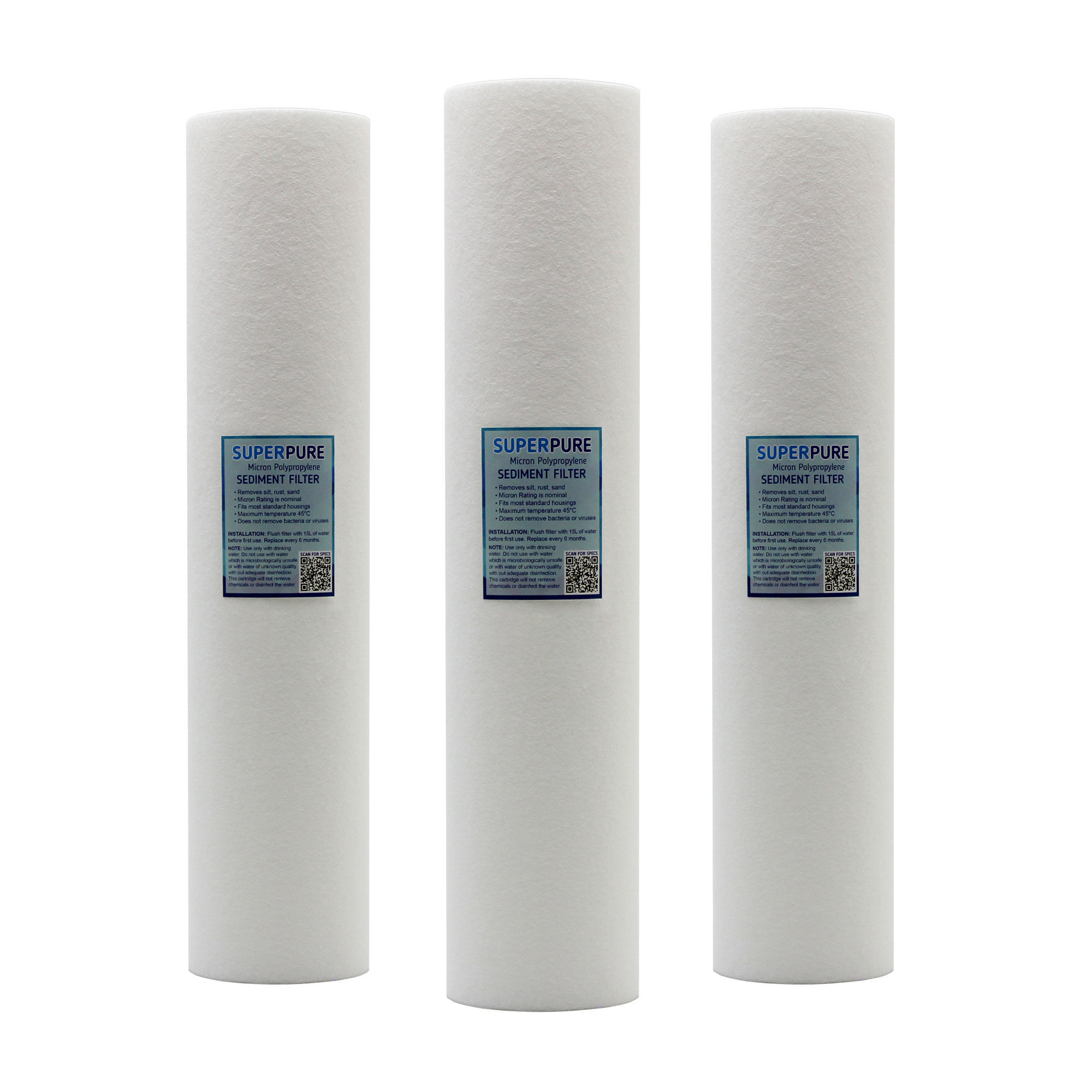 20 inch Big Blue Melt Blown Sediment Water Filter Replacement Cartridge (3-Pack)