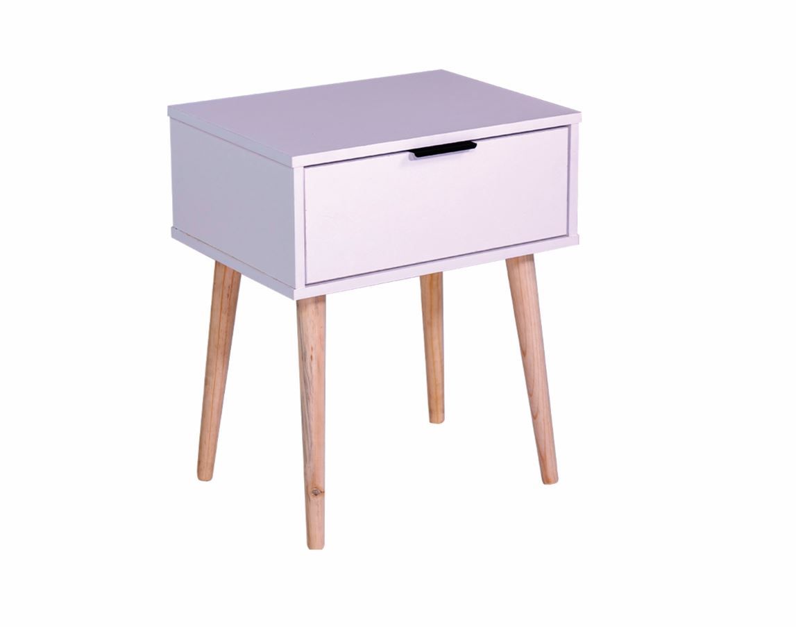 Leo Pedestal Bedside Table Drawer Unit White