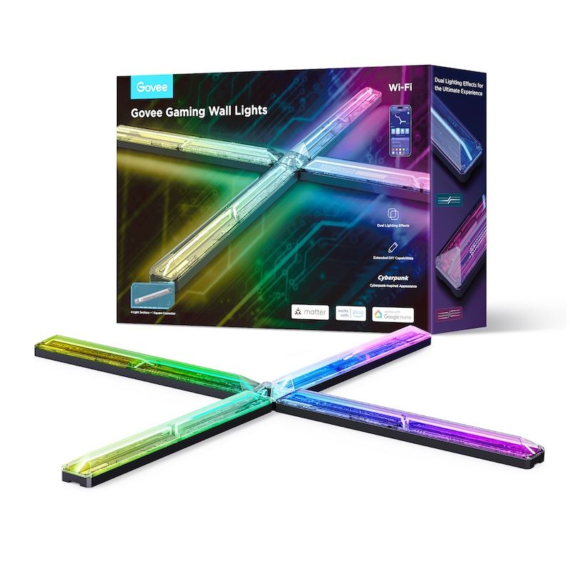 Govee Gaming Wall Smart Light (4 Sections + 1 Triangular Connection) - Supports Matter