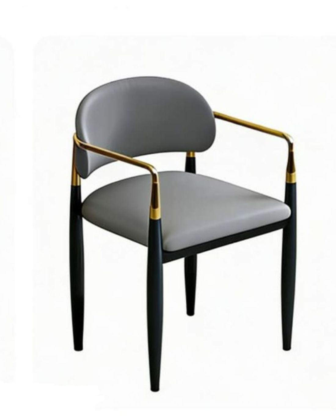 Accent Elegant Chair – Grey, Black & Gold