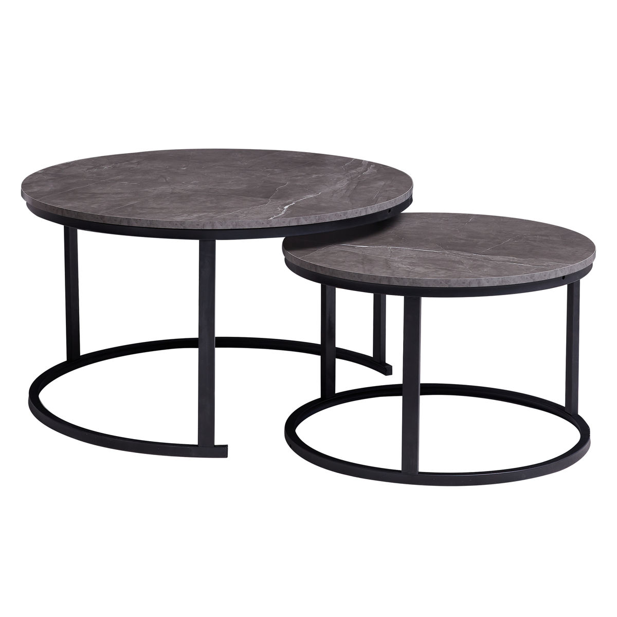 2 Piece Extra Large Coffee Table Indus Series - Marble Grey