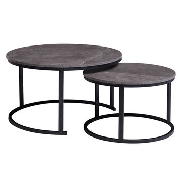 2 Piece Extra Large Coffee Table Indus Series - Marble Grey