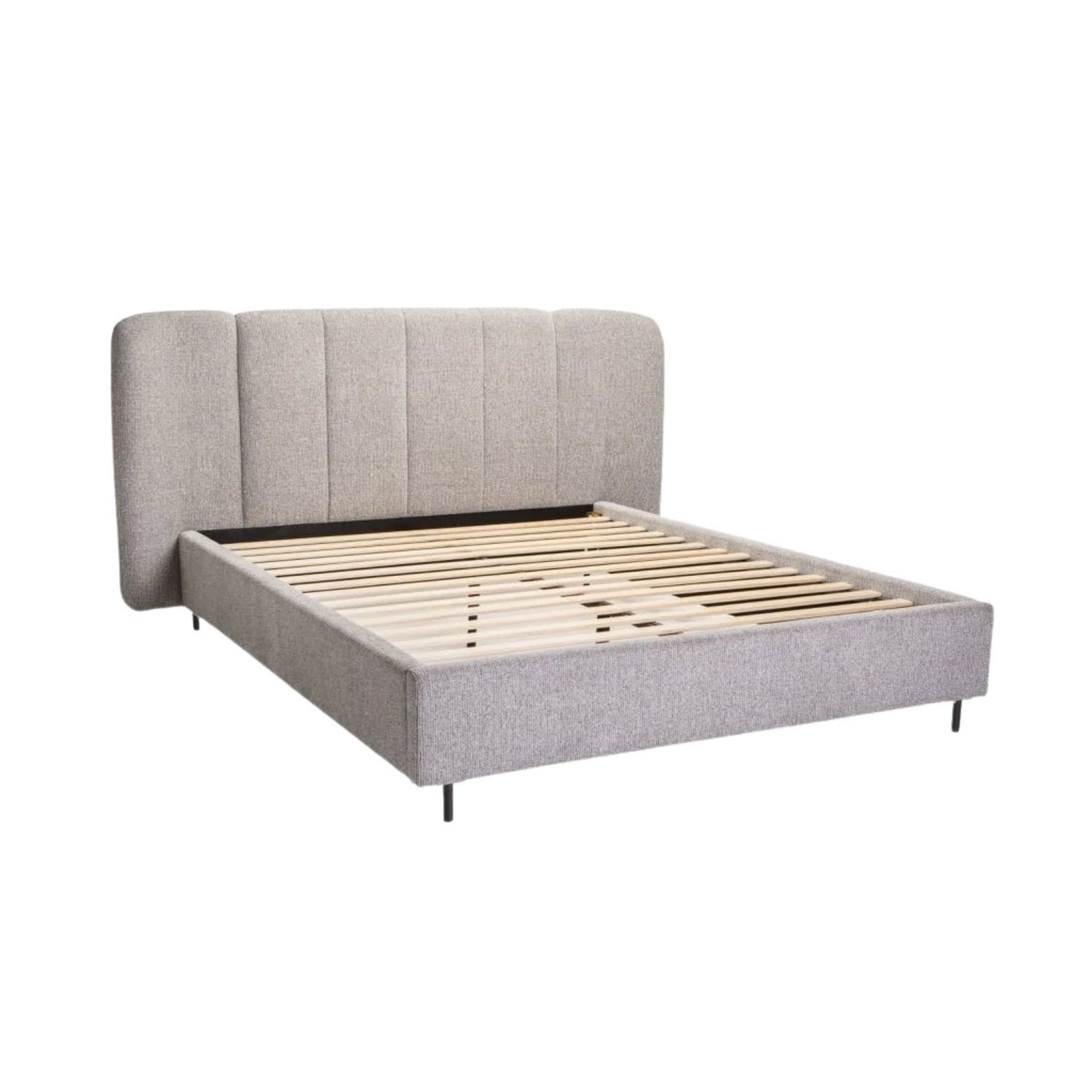 Textured Fabric Bed King Extra Length - Grey