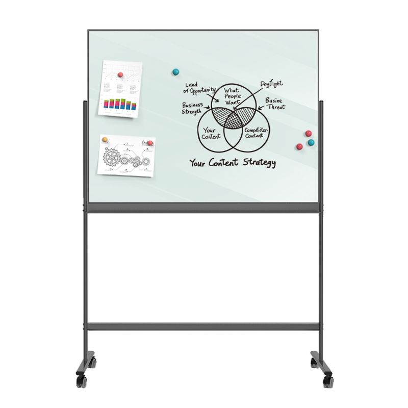 Deli Glass Magnetic Board with Stand 1200x900mm