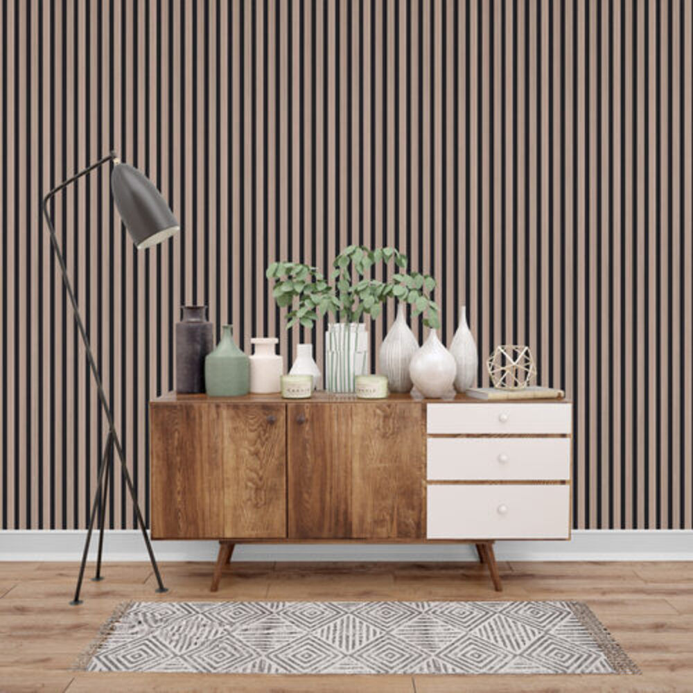 Panel Pack – Interior Wall Panels (Box of 10) – walnut and black Wood Look – 120mm x 12mm x 2.4m