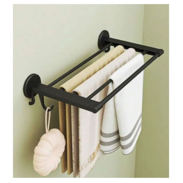 BLACK Stainless Steel Rack Towel Holder  (Pack of 1)
