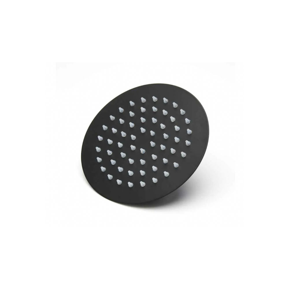 SHOWER ROSE, ROUND, BLACK, 150MM