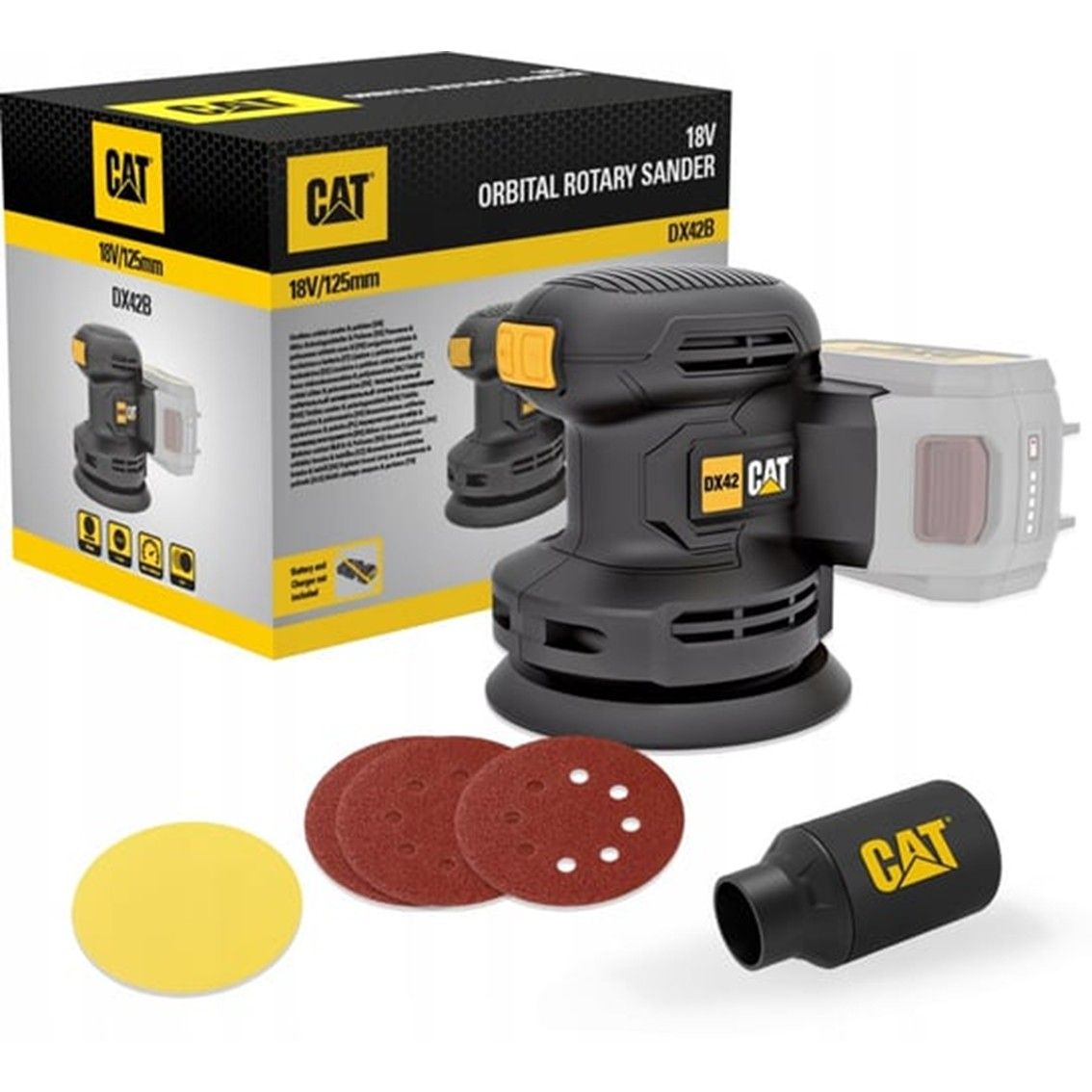 CAT Orbital Sander 125mm & Polisher 150mm 18V TOOL ONLY