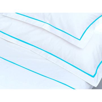 Rey's Fine Linen - Egyptian Collection - Oxford Satin Stitch Pillow Cover-Blue Atoll- (30 Set)