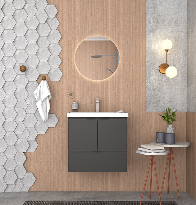 Lis Wooden Bathroom Vanity-Black