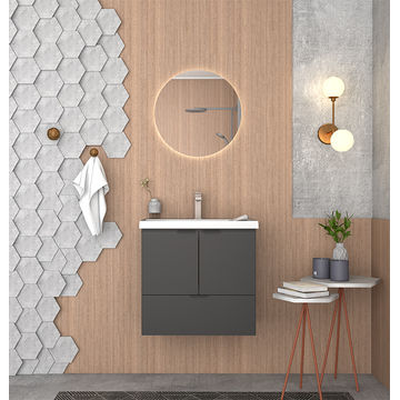 Lis Wooden Bathroom Vanity-Black