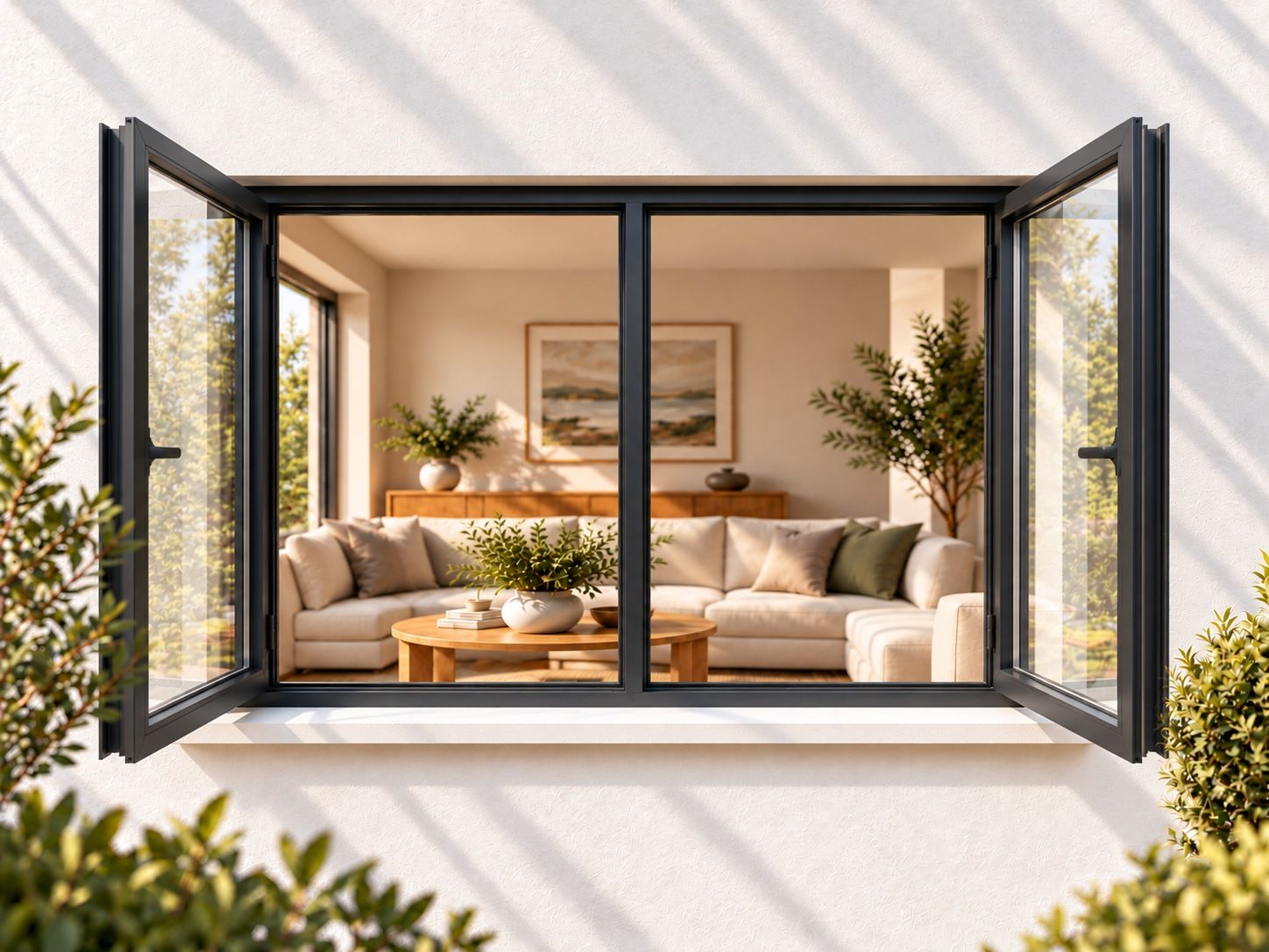 Kenzo Premium Side-Hung Aluminium Window - Charcoal, 1200 900 mm, Double Side Opener