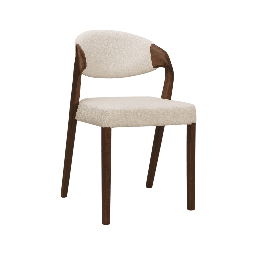 Keanu Fabric Dining Chair - Walnut