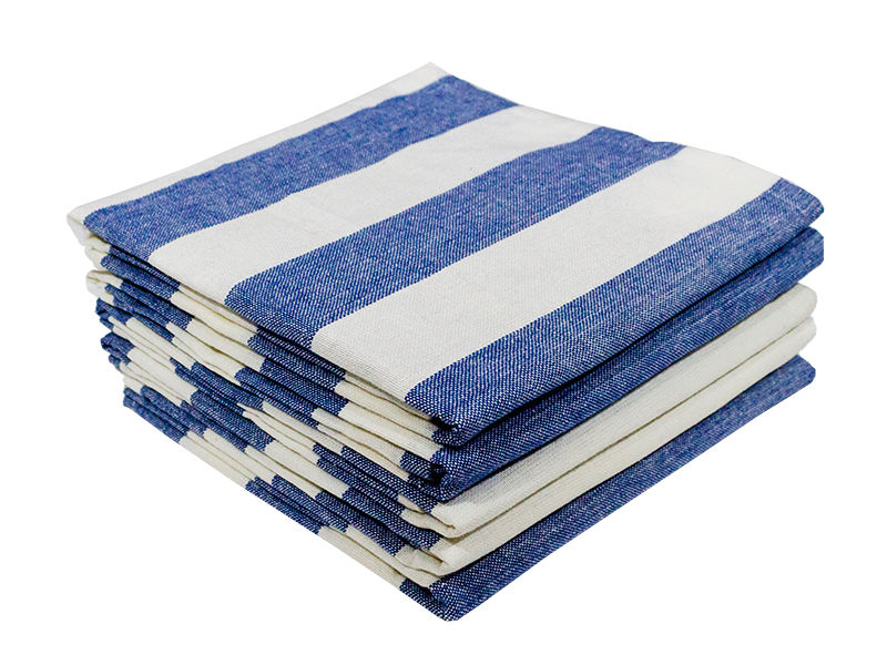 Multipurpose, Easy Fit, Absorbent Kitchen Towel - Design 2804 - 048x069cms - (05 Pc Pack) - Stripes - Faded Denim