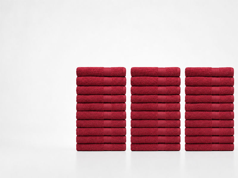 Plush 450GSM 70x130cms Bath Towels - Red Pear (30pc Pack)