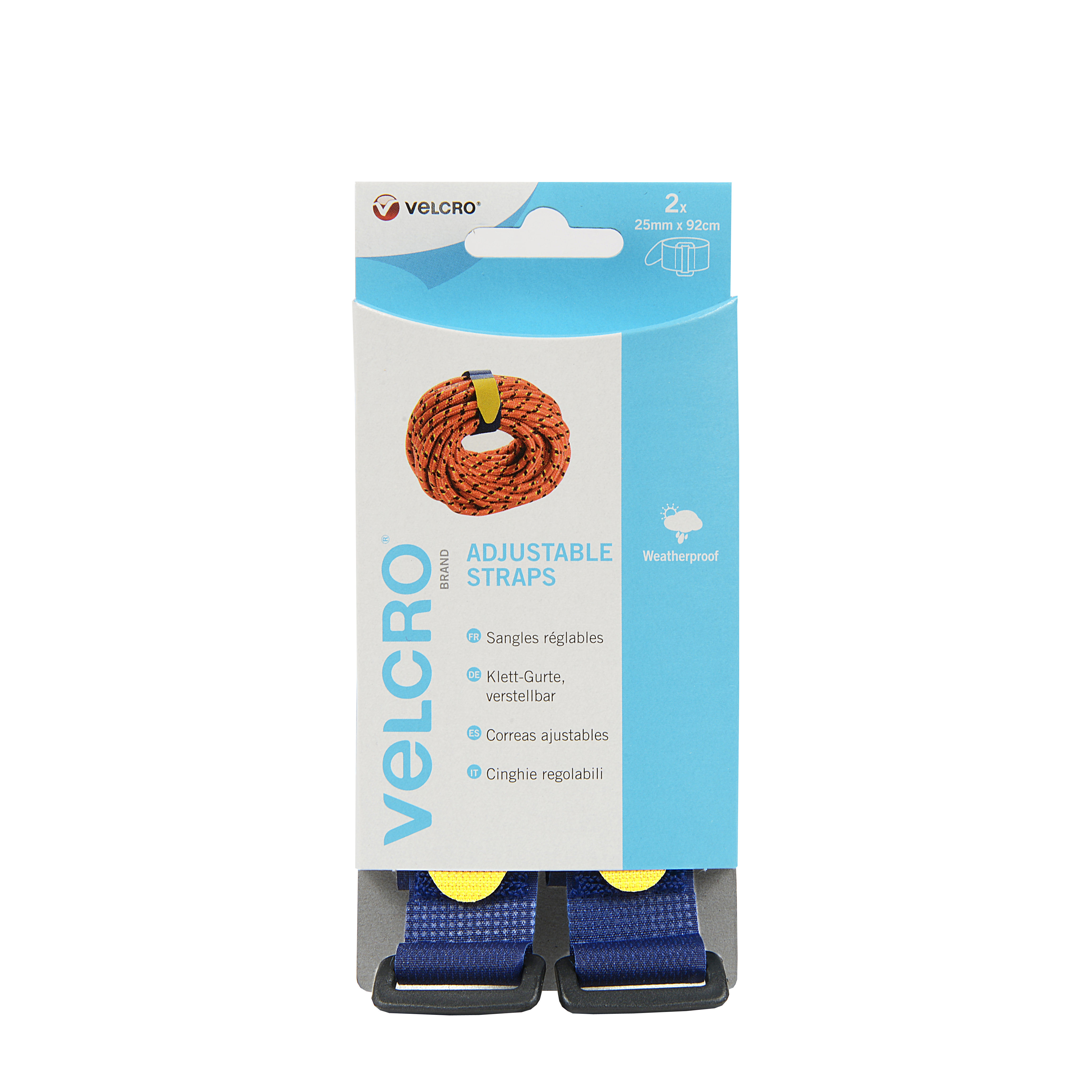 VELCRO® Brand Adjustable Strap 25mm x 92cm x 2 blue
