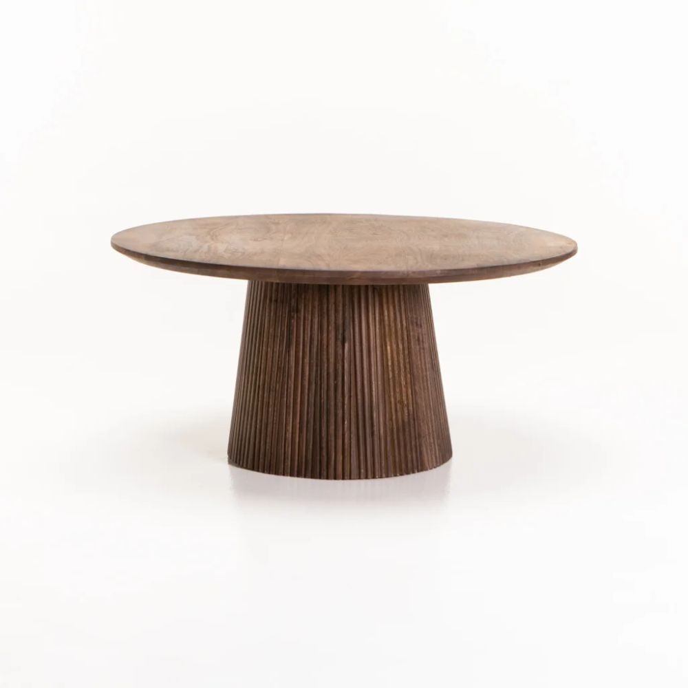 GOA 80cm Round Solid Wood Coffee Table Mango Wood Living Room Table
