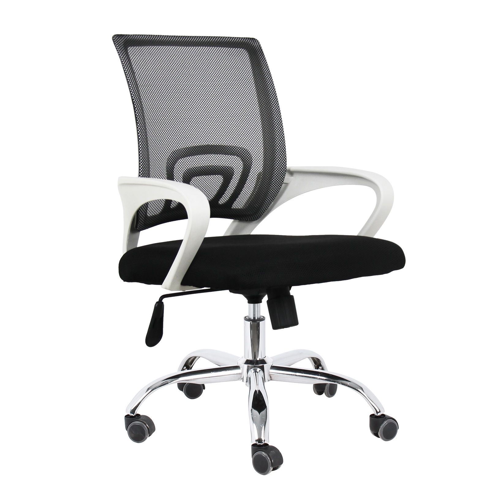 TOCC Wippy Netting Back Typist Office Chair with Chrome Base - White with Black