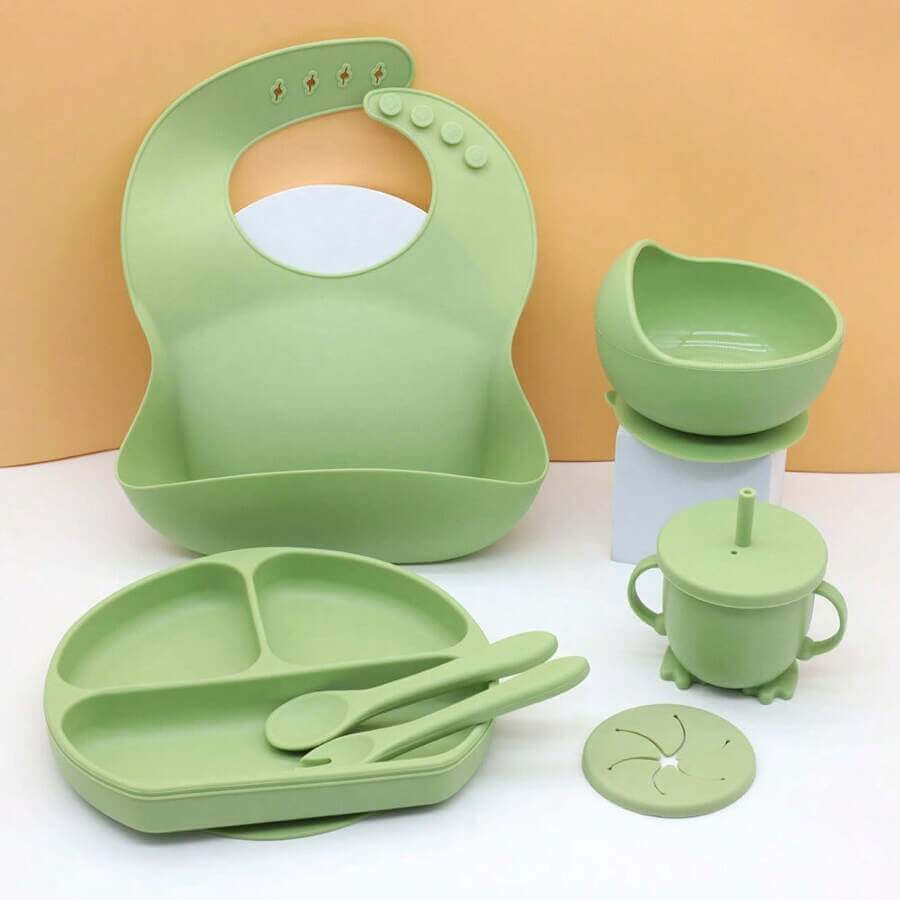 7 Piece Baby Feeding Set - Green