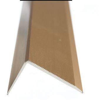 Aluminium Angle Edge Light Bronze Undrilled 2500 x 44 x 28 Stair Profile