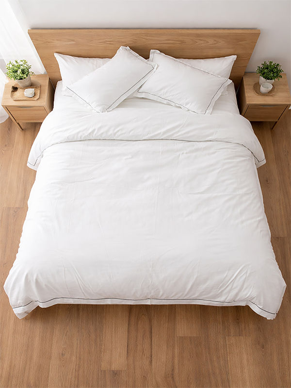 Rey's Fine Linen - Egyptian Collection - Oxford Satin Stitch Duvet Cover - Castlerock - Three Quarter(01 Set)