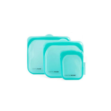 Castalware - Reusable Silicone Food Storage Container Microwave and Dishwasher Safe, Leak-free, Sandwich, Green
