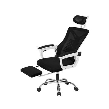 Deli Ergonomic Office Chair – Adjustable Design with Footrest, Black