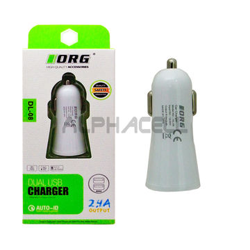CAR CHARGER - ORG DUAL USB UNIVERSAL 2.4A-DL08